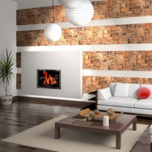 PVC панел за стена 49.8 х 98 см, Плочка натурал | цена за 1бр