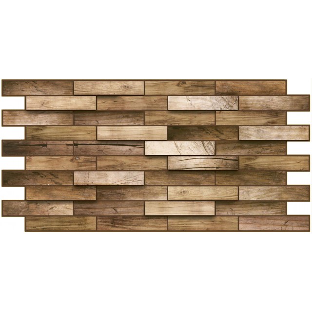 PVC панел за стена 48 х 98 см, Орех | цена за 1бр