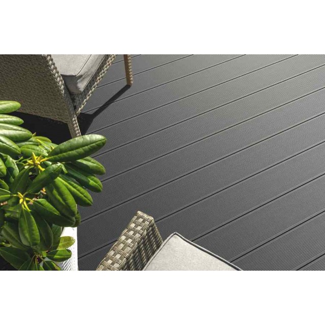 Декинг плочи WPC Bergdeck Brushed DD 25х150мм черен 2.4м | цена за 1квм