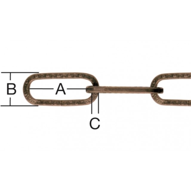 Декоративна стоманена верига "кована мед" ф3.0 Vormann звено 29 x 15 мм / якост 64 кг / | цена за 1линм