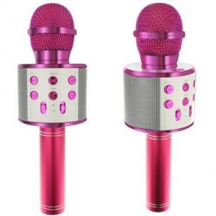 Караоке микрофон с розов високоговорител