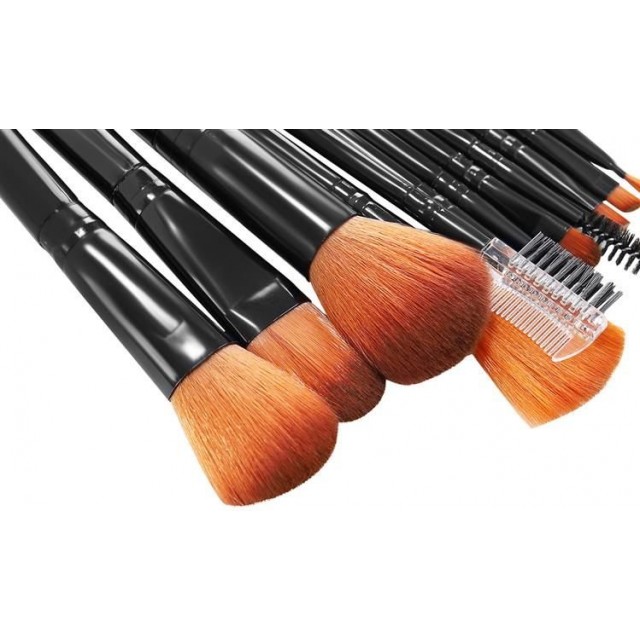 Комплект от 12 професионални четки за грим Черен 8694