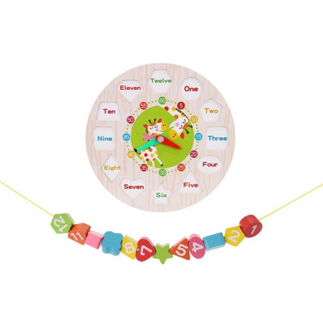 Дървена играчка часовник Дървена играчка часовник