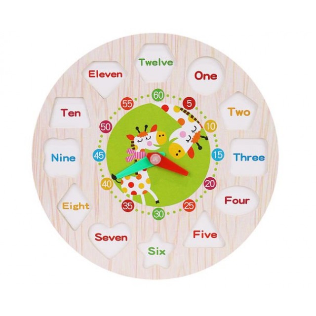 Дървена играчка часовник Дървена играчка часовник