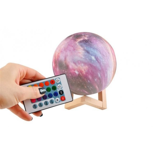 Нощна лампа луна 15см, 16 цвята