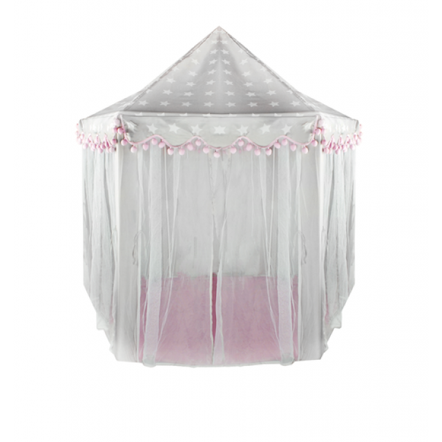 Сива и розова детска палатка Kruzzel