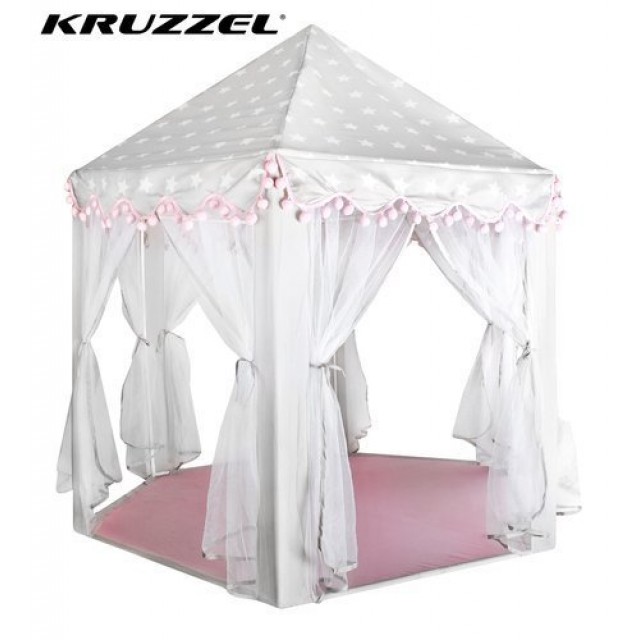 Сива и розова детска палатка Kruzzel