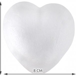 Стиропор сърце 8см - 10 бр