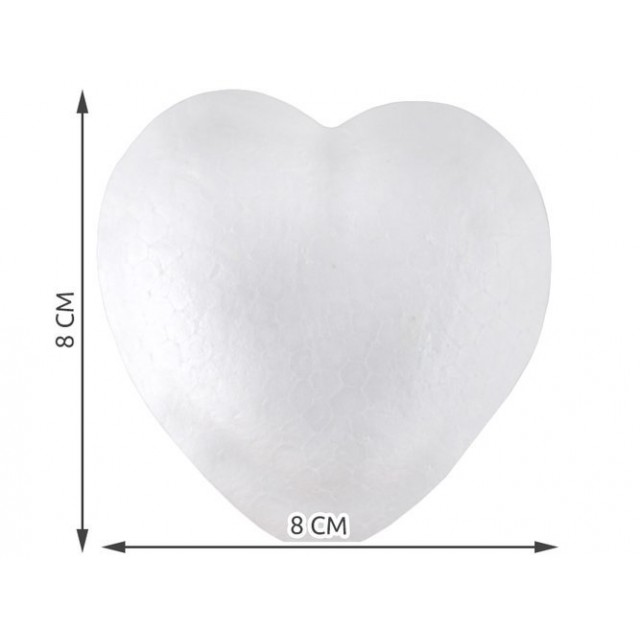 Стиропор сърце 8см - 10 бр