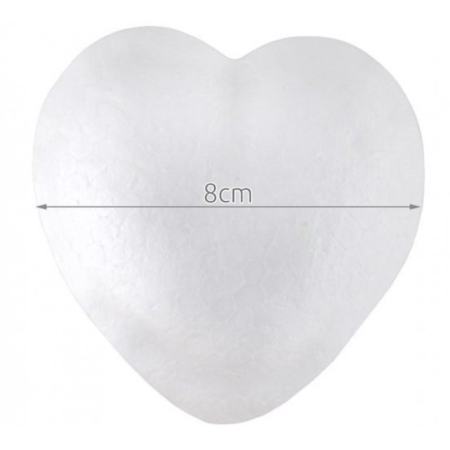 Стиропор сърце 8см - 10 бр