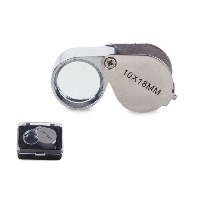 Сгъваема джобна лупа 20х 18мм стомана