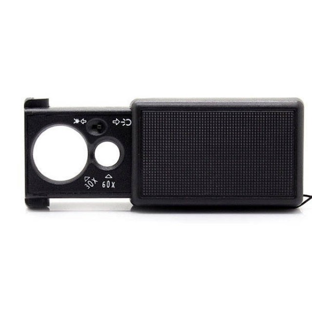 Юбилейна джобна лупа. UV разтегателен светодиод 30x 60x