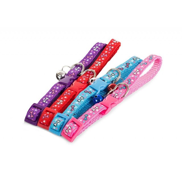 Платнена яка за котка куче със звънец 1