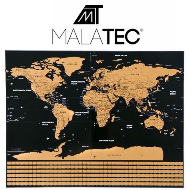 Карта на света - скреч карта със знамена + аксесоари 23442