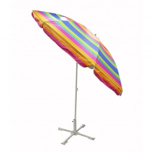 Плажен чадър ø240 със сребристо покритие WH002-3 червено/сини ивици | цена за 1бр Плажен чадър ø240 със сребристо покритие WH002-3 червено/сини ивици | цена за 1бр