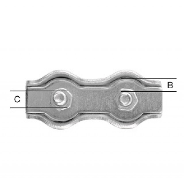Свръзка за метално въже двойна цинк 2мм М4 2 бр.