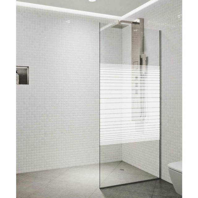 Параван за баня Cascada 90 х 190 см с бели ленти