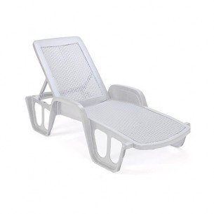 PVC шезлонг Ipae-progarden POL027BI, Бял, 71 x 192 x 100 см | цена за 1бр
