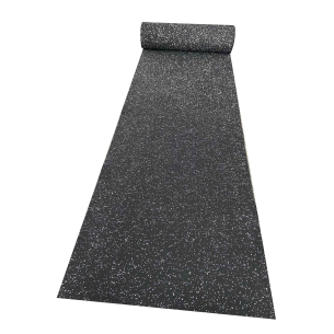 Гумена фитнес настилка на руло черно/бяла 20м | цена за 1квм