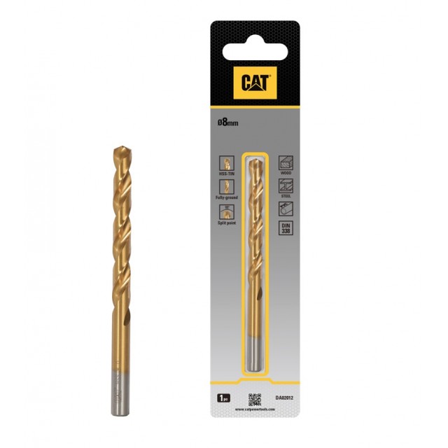 Свредло за метал CAT DA02012 HSS Titan 8x117мм