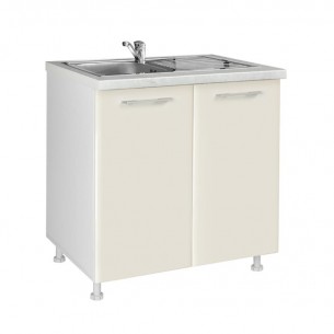 Шкаф с две врати за бордова мивка, D80S Беж гланц | цена за 1бр Шкаф с две врати за бордова мивка, D80S Беж гланц | цена за 1бр