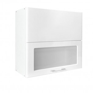 Шкаф с повдигащи, чупещи се врати с витрина, VH80 Бял гланц | цена за 1бр Шкаф с повдигащи, чупещи се врати с витрина, VH80 Бял гланц | цена за 1бр