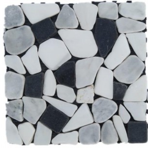 Декинг плочи от естествен камък Effector, Бял/Черен, 30 х 30 х 2.2 см | цена за 1бр