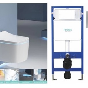 Смарт конзолна тоалетна със седалка Smart Fusion Cascada със структура за вграждане с бутон | цена за 1бр Смарт конзолна тоалетна със седалка Smart Fusion Cascada със структура за вграждане с бутон | цена за 1бр