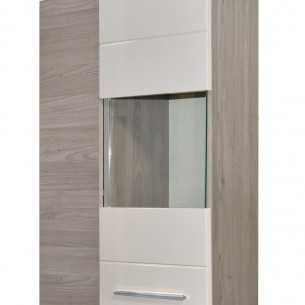 Витрина Matis Barcelona Дъб Нордик/Пясък гланц, 65 х 27 х 99 см | цена за 1бр