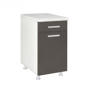 Долен шкаф с една врата и чекмедже Matis D45KF Сив, 45 x 60 x 85 см | цена за 1бр