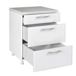 Долен шкаф с три чекмеджета Matis D603FB Бял гланц, 60 x 60 x 85 см | цена за 1бр