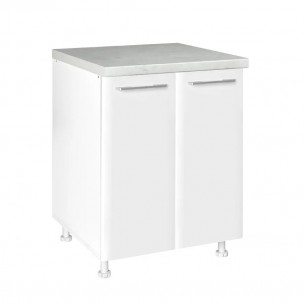 Долен шкаф с две врати и рафт Matis D60 Бял гланц, 60 x 60 x 85 см  | цена за 1бр