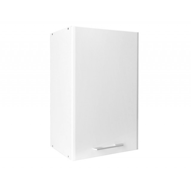 Горен шкаф с една врата и два рафта Matis V45 Бял гланц, 45 x 31 x 72 см