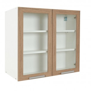 Горен шкаф с две витрини и два рафта Matis V80/S Дъб Артисан | цена за 1бр
