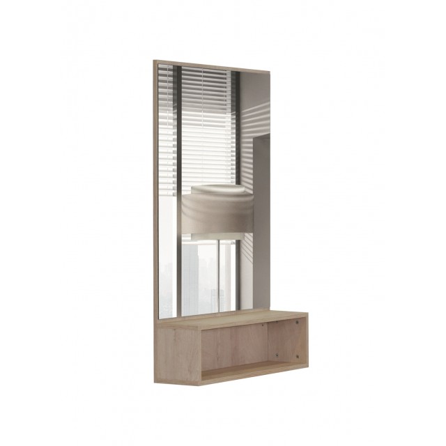 Огледало за антре Matis Leonidas 80 Дъб Премиум/Бял, 80 x 20 x 123 см