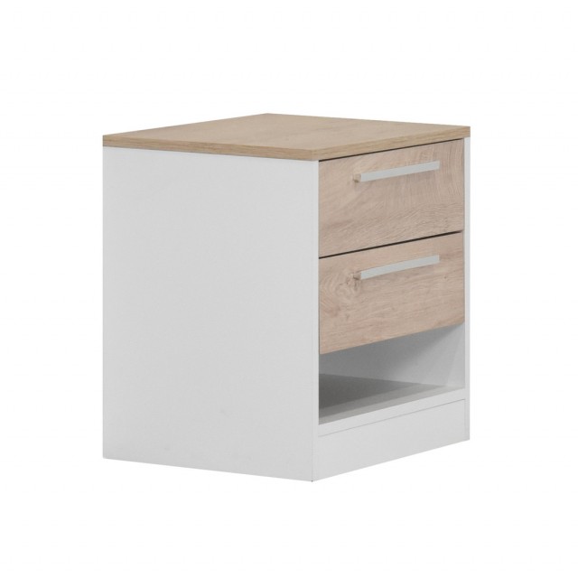 Нощно шкафче Matis Kaliopa Дъб Премиум/Бял, 50 x 40 x 52.4 см