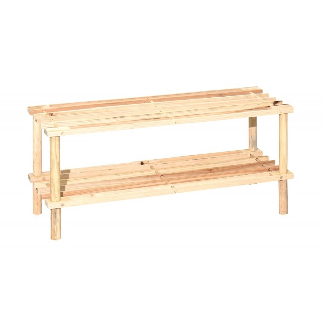 Етажерка за обувки на две нива, Бор, 74 х 26 х 29.5 см