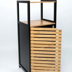 Бамбуков шкаф тип колона с решетъчни вратички, натурален бамбук, 36 x 33 x 98 см | цена за 1бр