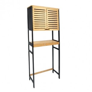 Бамбуков шкаф с решетъчни вратички с цвят натурален бамбук, 63 x 26 x 168 см | цена за 1бр
