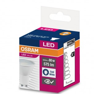 LED крушка OSRAM PAR16 6,9W, 120°, 575lm, 230V, 4000K, GU10 | цена за 1бр