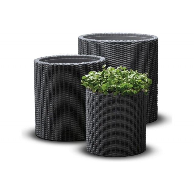 Комплект кашпи за цветя Keter 3 бр 230217, Графит