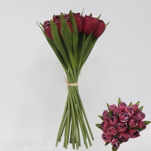 Изкуствени лалета букет My Garden, Бордо | цена за 1бр