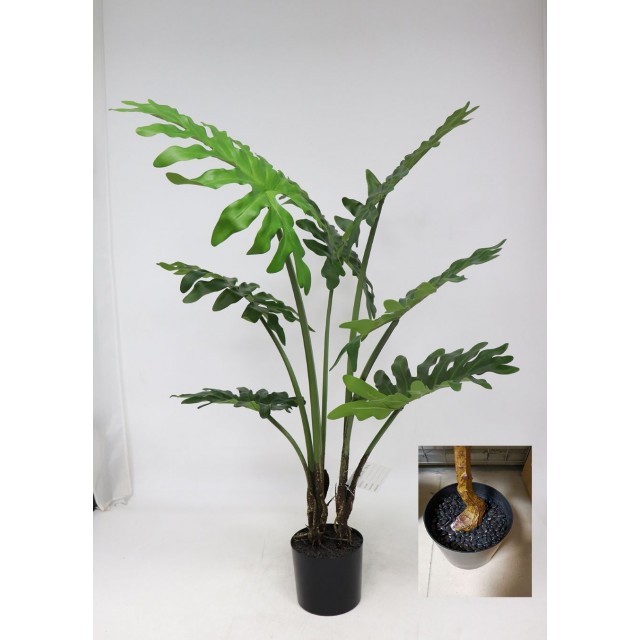 Изкуствено цвете My Garden Philodendron selloum в пластмасова саксия, Зелен