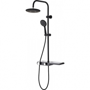 Тръбно окачване със смесител Cascada, душ слушалка, душ пита, шлаух, PL102HE-1C