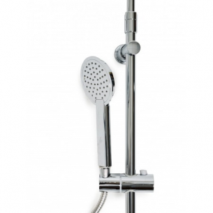 Тръбно окачване със смесител Cascada PL104HE-1C, ултра тънка душ пита, душ слушалка, шлаух