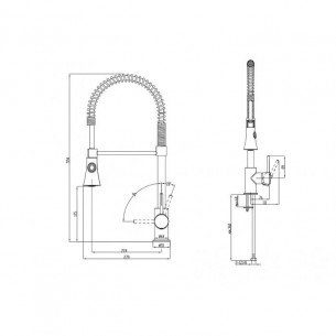 Смесител за кухня, едноръкохватков, месингов, стоящ, с подвижно рамо, МАКЕНА- АЙРА