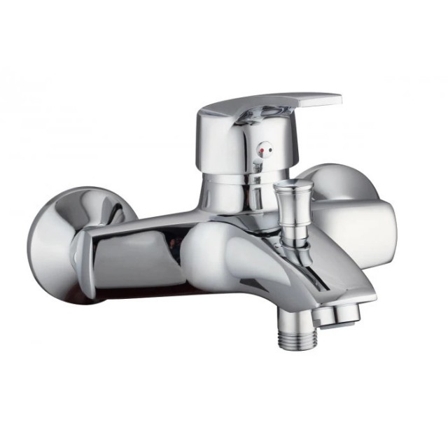 Смесител за вана и душ, едноръкоохватков, месинг, стенен, МАКЕНА- АСТОР