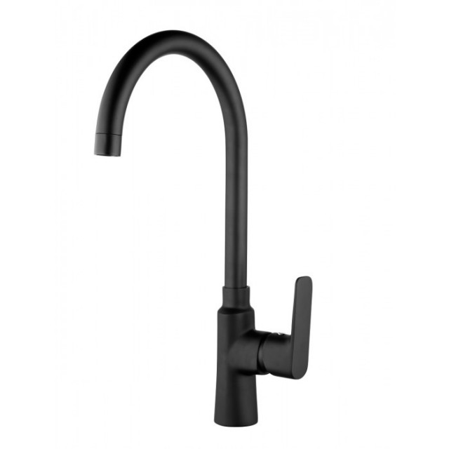 Смесител за кухня, едноръкохватков, месингов, стоящ, черен, ЛАЙФ БЛЕК Смесител за кухня, едноръкохватков, месингов, стоящ, черен, ЛАЙФ БЛЕК