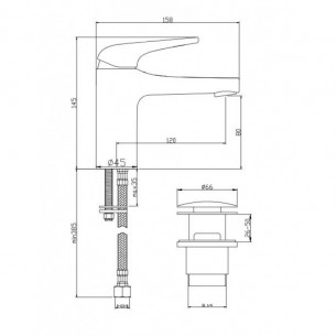 Смесител за умивалник, едноръкохватков, стоящ, месингов, ФЮЖЪН Смесител за умивалник, едноръкохватков, стоящ, месингов, ФЮЖЪН