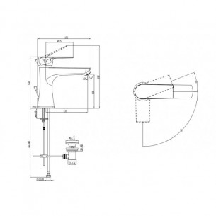 Смесител за умивалник, едноръкохватков, стоящ, месингов, МАКЕНА- МОНИКА